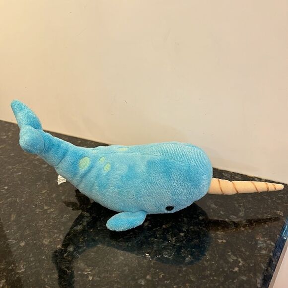 Spike Blue Narwhal Plush Stuffed Animal 12”Douglas Cuddle Toys - Picture 3 of 9